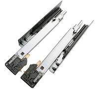 Drawer Slides Bottom Mount Soft Close Drawer Runner Slides,Concealed, Damped Drawer Rails, Bottom Rails, Cold Rolled Steel Material, Three-Section Guide Rail, Smooth Sliding, One Pair Contains Two