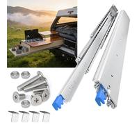 Drawer Slides Full Extension with Lock, 14002000mm, 76mm High, 220kg Load Capacity, Side Mount, Includes Screws,Blue Finish, Ideal for Heavy Loads