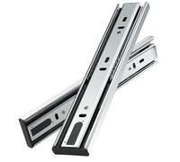 Drawer Slides, Runners,10"- 22" Silver Stainless Steel Soft Close Track Rail Sliding Three-Section Cabinet Furniture Repair kit(Buffer 35 Cm)