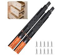 Drawer Slides, Soft Close Three-Section Steel Tracks for Cabinets, Furniture Hardware for Dining Tables and Desks, Cold Steel Construction, Easy Installation