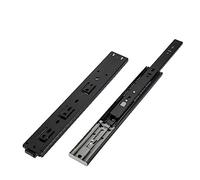 Drawer Slides, to Open Drawer Slides 3-Fold Runners Handleless Side Mount Ball Bearing Metal Black Rails Track(10in)
