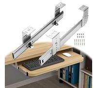 Drawer Slides,Under Desk Keyword Shelf Runners Guides, Under Table Drawer Slides with Install Screws, Under Table Pull-Out Shelf Slides, Under Desk Sliding Tray Rails, 1-Pair, Support 60kg(300mm(12 in