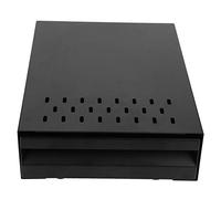 Drawer Style Coffee Knock Box Stainless Steel Coffee Grounds Container for Bar Counter (Black box)