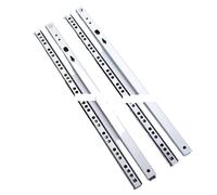 Drawer Track， 1Pair Drawer Steel Ball Rail Slide Guide Two Sections 22mm Wide Fold(406mm)