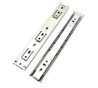 Drawer Track, Three-Section Buffer Mute Push-Pull Drawer Wardrobe Sliding Rail Telescopic Hydraulic Solid Track Slide for Drawer(16inch)