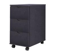 Drawer Unit Black Engineered Wood 33x45x60cm 3-Drawer Mobile Storage on Castors