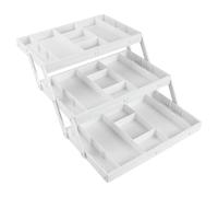 Drawers Organizers - Multi Tier Desk Trays, Foldable Storage Box, Adjustable Layers Dividers | Expandable Space Saving Holder For Jewelry Makeup Cosmetics Tools Office Supplies Home Organization