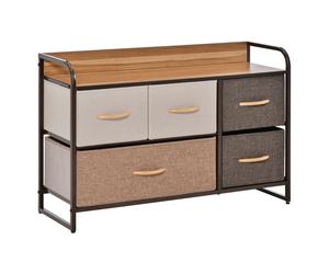 Drawers Storage Dresser Wood Top Steel Frame Organizer