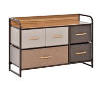 Drawers Storage Tower Dresser with Wood Top, Steel Frame, Storage Organizer