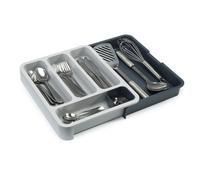 DrawerStore - Expandable Cutlery Tray Drawer Organiser for kitchen utensils, Dark Grey/Grey