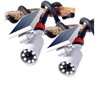 DrawGreen Solar Motion Lights Outdoor Waterproof, 100-Week Free Refund, Camping Solar Lights with Motion Sensor Solar Flood Security Spotlights for Outside Camp Patio, Fence, Deck, Post(2Pack)