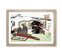 Drawing a Sword by Utagawa Kunisada Framed Print | A2 Oak Framed Wall Art | Ready to Hang | Modern Nature Picture | Living Room Bedroom Lounge Office