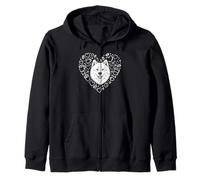 Drawing Art Samoyed Coffee Zip Hoodie