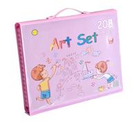 Drawing Art Set: Portable Folding Case, 208 Pieces Paint Pen Kit, Versatile Craft Crayons Pack, Complete Organizer