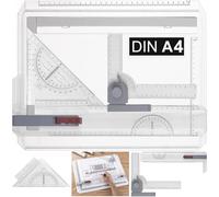 Drawing Board A4 Drawing Board Multifunctional Drawing Table with Parallel Drawing Rail Double Groove Guide Adjustable Angle Quick Drawing Triangle for Professional Office Students Study, A4