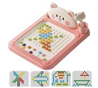 Drawing Board - Cartoon Magnetic Drawing Board | Magnet Doodle Pad Dot Art Toy With Pen And Dot Beads | Portable Educational Interactive Toys For Aged 2-5 Kid Girls Boys For Travel Preschool Education