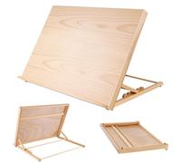 Drawing Board Wooden Desk Easel, 5 Adjustable Desktop Easel for Painting, Sketching, Portable Folding Tabletop Easel Stand wtih Non-Slip feet, Art & Craft Workstation for Adults, Beginners, Artists