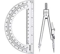 Drawing Compass and 6 Inch Protractor, Student Geometry Math Set