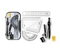 Drawing Compass Drafting Tools Compass for Drawing Multi-Function Tool Compass 8 Sets of Mathematics Geometry Kit for Students to Set Student School Office Supplies Math Ruler Kit(A)