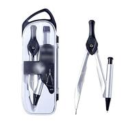 Drawing Compass Drafting Tools Metal Drawing Compass Set Compass Can Clip Pencil Automatic Pencil Press Function Test Set Stationery Student Supplies Math Ruler Kit(A)