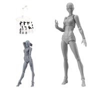 Drawing Figure Model, 5.1inch Movable Joints Flexible Action Figures Body with Base, Artists Manikin Art Mannequin Figures for Sketching, Painting & Drawing (Female)
