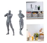 Drawing Figures Model 2PCS 5.91 Inch Male Female Action Figure Poseable Drawing Mannequin Body Painting Model for Artists