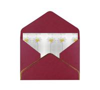 Drawing Flower Pearl Paper Greeting Card With Envelope Gold Trimmed Wedding Party Christmas Invitation