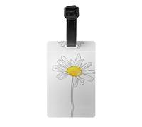Drawing Flower Print Luggage Tags with Full Back Privacy Cover - Bright Suitcase Identifier for Travel, Cruise & More