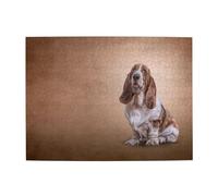 Drawing Funny Basset Hound Dog,500 Pieces Puzzles for Adults-Wooden Jigsaw Puzzle for Adults Elderly