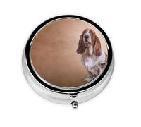 Drawing Funny Basset Hound DogMeta Pill Box 3 Compartment Medicine Case,Portable Organizer
