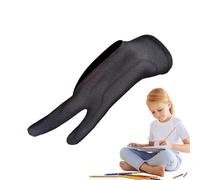 Drawing Glove, Two-Finger Tablet Glove, 19.7x7.5cm/7.76x2.95 Inches Artist Hand Guard, Smooth Gliding, Anti-Smudge Design Black for Digital Art School Home Travel