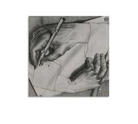 Drawing Hands, 1948 by Maurits Cornelis Escher Art Posters Cool Artworks Painting Wall Art Canvas Prints Hanging Picture Home Decor 20x20inch(50x50cm)