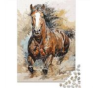 Drawing Horse 1000-Piece Puzzle for Adults, 70x50cm/1000pcs, White Card with A Low-dust Finish; to Complete Gradually over A Weekend