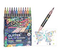 Drawing Markers - Double Tip No Bleeding Vibrating Pens for Creative Art Colouring Set Perfect for Craft, Classroom, Home, Kindergarten, Art