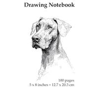 Drawing Notebook 5x8: Majestic Great Dane, Dog Sketch Book with 100 Pages White Paper
