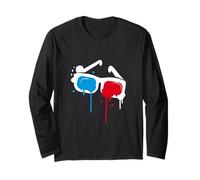 Drawing of 3D Glasses in Graffiti Style Long Sleeve T-Shirt