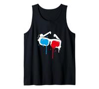 Drawing of 3D Glasses in Graffiti Style Tank Top