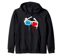Drawing of 3D glasses in graffiti style Zip Hoodie