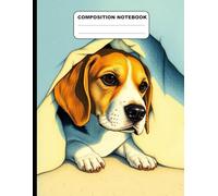Drawing Of A Beagle Hiding Under The Bed College Ruled Composition NoteBook: Glossy Paperback Notebook: 120 Pages Size 8.5 Inches By 11 Inches