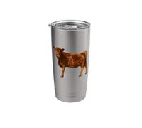 Drawing of a Red Angus Stainless Steel Insulated Tumbler