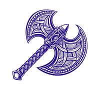 Drawing of a Viking Axe Wall Decals Paster Paper 67.2x71.2cm Do not Damage The Wall Surface DarkBlue