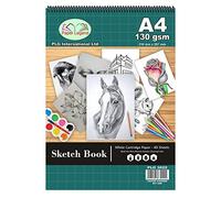 Drawing Pad,130 GSM Paper, Spiral Bound Artist Sketch Pad Book, Durable Acid Free Sketch Paper, Beginners & Experts - Size (A4-40 Sheets)