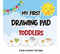Drawing pad for toddlers: Blank Paper Sketch Book for Drawing Practice with Cute Corner Pictures to Color,116 Pages Large / 8.5" x 8.5" for Kids Ages ... use as an activity book to carry anywhere.