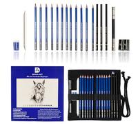 Drawing Pencils and Sketch Set Professional 20 Pieces Drawing and Sketching Pencil Set with Portable Bag Sketch Pencils Drawing Art Tool Kit (Blue)