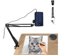 Drawing Projector for Tracing, Portable Art Projector with Stand for Desktop Canvas/Wall, Painting, USB/Smartphone, Remote Control, for Kids/Beginners/Adults (White 1.95m)