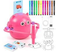 Drawing Robot For Kids, Educational Painting Toy, Interactive Voice Guidance, Drawing Robot Educational Toy With Voice Interaction And 12 Color Pens, 100 Learning Word Cards, Learning Gift For Ages 5+