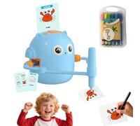 Drawing Robot for Kids,Interactive Creative Smart Art Tutor with Voice Interaction&12 Color Pens,Magic Drawing Robot with 100 Learning Word Cards,Voice Guidance Interactive Toys,Ai Toys (C)