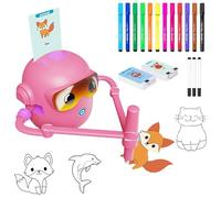 Drawing Robot For Kids,Robot Drawing Toy,With Voice Interaction&16 Color Pens,Intelligent Automatic Painting Robots With 100 Learning Word Cards (New pink)
