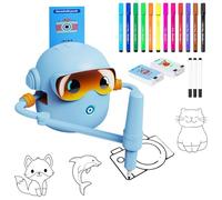 Drawing Robot For Kids,Robot Drawing Toy,With Voice Interaction&16 Color Pens,Intelligent Automatic Painting Robots With 100 Learning Word Cards (New blue)