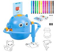 Drawing Robot For Kids,Robot Drawing Toy,With Voice Interaction&16 Color Pens,Intelligent Automatic Painting Robots With 100 Learning Word Cards (Blue)